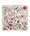 Echo New York Fantasy Forest 35" Silk Square Scarf In White