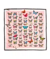 Echo New York Give Me Butterflies 35" Silk Square Scarf In Black