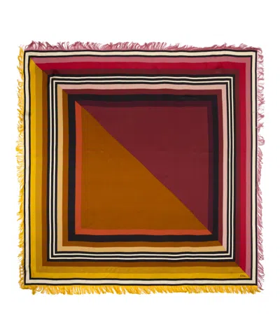 Echo New York Half And Half  Oversized Silk Square In Charcoal