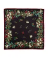 Echo New York Holly Garland 35" Silk Square Scarf In Black