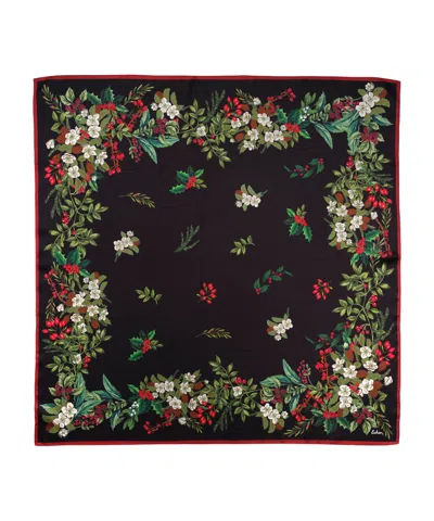 Echo New York Holly Garland 35" Silk Square Scarf In Black