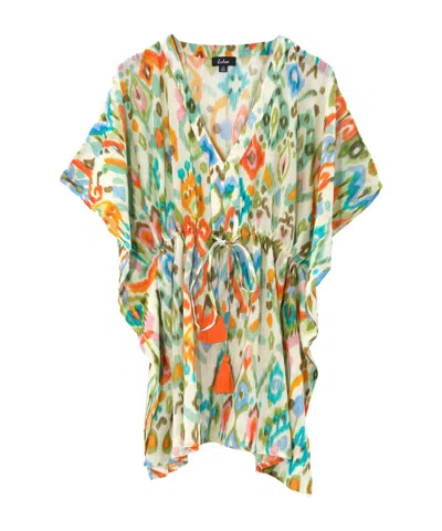 Echo New York Ikat Butterfly Caftan In Blue
