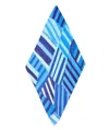 Echo New York Mosaic Stripes Pleated Diamond In Blue