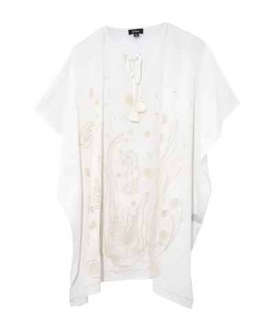 Echo New York Neptune's Garden Caftan In White