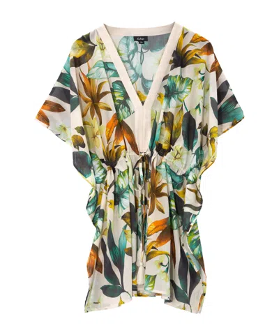 Echo New York Oasis Palm Butterfly Caftan In Sand