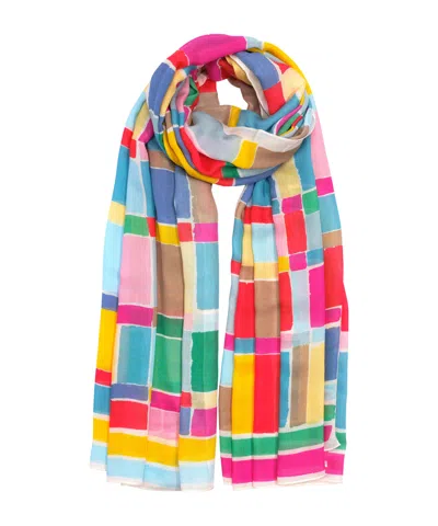 Echo New York Painted Plaid Wrap In Multi