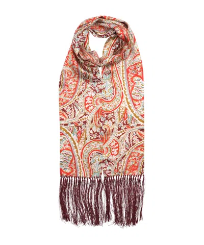 Echo New York Paisley Tubular Fringe Scarf In Multi