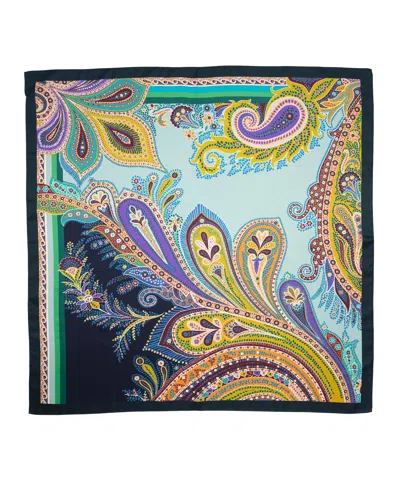 Echo New York Parlor Paisley 35" Silk Square Scarf In Purple