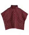 Echo New York Quilted Poncho In White