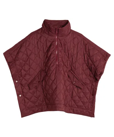 Echo New York Quilted Poncho In White