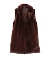 Echo New York Sheared Faux Mink Longline Vest In Black