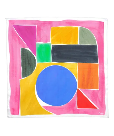 Echo New York Shifting Shapes Silk Bandana In Pink