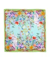 Echo New York Spring Bounty 35" Silk Square Scarf In Green