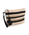 Echo New York Striped Crochet Bikini Bag In Sand