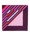 Echo New York Super Stripe 35" Silk Square Scarf In Black