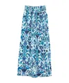 Echo New York Supersoft Gauze Ikat Smocked Pant In Blue