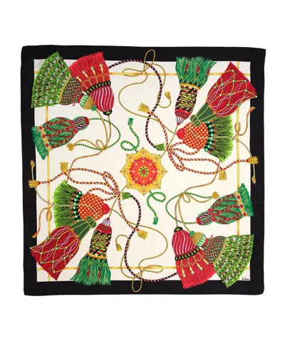 Echo New York Tapestry Tassels Square In Pink