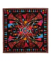 Echo New York Tassel Rhapsody 35" Silk Square Scarf In Brown