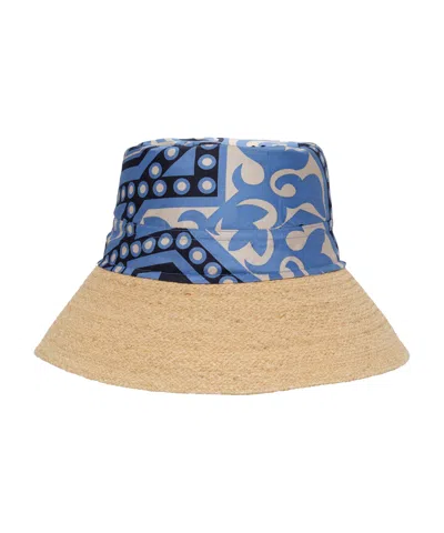Echo New York The Festival Raffia Straw Hat In Blue