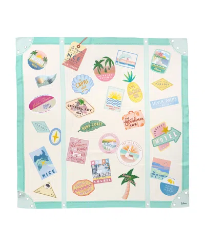 Echo New York Travel Stickers 35" Silk Square Scarf