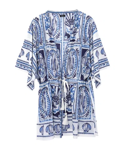 Echo New York Villa Tile Robe In Blue
