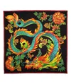 Echo New York Year Of The Dragon 35" Silk Square Scarf In Black