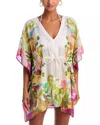 Echo Oasis Butterfly Caftan In Cream Floral In Multi