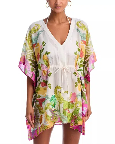 Echo Oasis Butterfly Caftan In Cream Floral In Multi