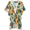 Echo Oasis Palm Butterfly Caftan In Multi