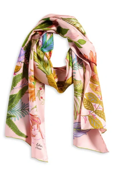 Echo Oasis Silk Oblong Scarf In Peony