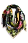Echo Oasis Silk Square Scarf In Black