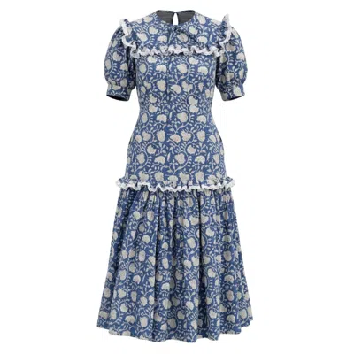 Echo Of Pink Women's Midi Dress In Blue