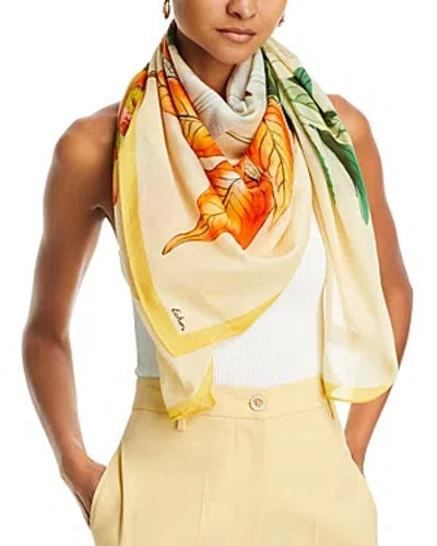 Echo Orangerie Cotton & Silk Square Scarf In Sunshine