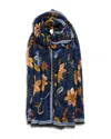 Echo Painted Floral Wrap In Blue