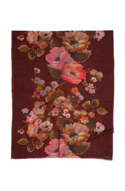 Echo Painted Floral Wrap In Red