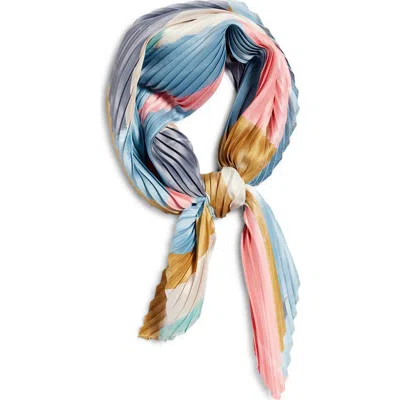 Echo Painterly Composition Pleated Diamond Scarf In Multi
