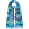 Echo Painterly Landscape Wrap In Blue