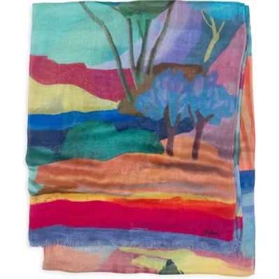 Echo Painterly Landscape Wrap In Multi
