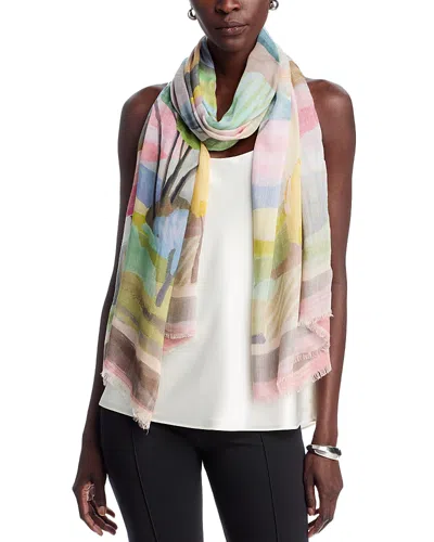 Echo Painterly Landscape Wrap Scarf In Multi