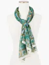 Echo Paisley Oversized Square Scarf - Ivory - 001 Talbots In White