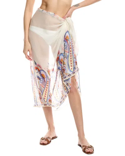 Echo Paisley Pareo Wrap In White