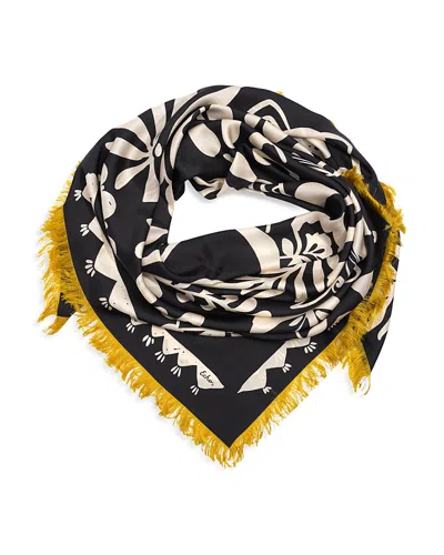 Echo Park Paisley Oversized Silk Scarf In Black