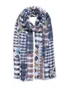 Echo Patch Plaid Wrap In Blue