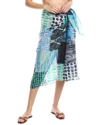 Echo Patchwork Pareo Wrap In-a-bag In Blue