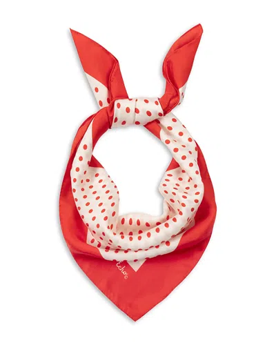 Echo Pin Dot Silk Scarf In Red