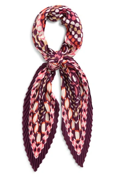 Echo Pleated Dots On Dots Diamond Silk Scarf In Multi