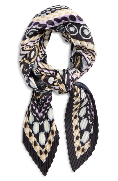Echo Pleated Dots On Dots Diamond Silk Scarf In Multi