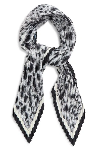 Echo Pleated Spots On Spots Diamond Silk Scarf In Black