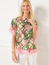 Echo Poncho - Bamboo Floral - Ivory - L/xl Talbots