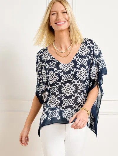 Echo Poncho - Curly Medallion - Ink - S/m Talbots